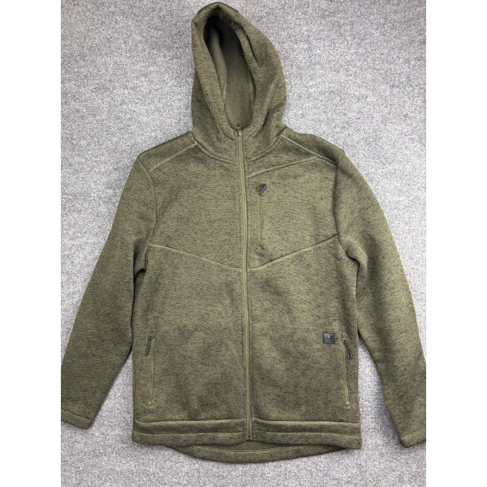 Roark Revival Jacket Mens Large Green‎ Hooded Fleece Full Zip Outdoor Hiking